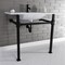 Kingston Brass KVPB37221Q0 37-Inch Console Sink with Stainless Steel Legs (Single Faucet Hole), White/Matte Black KVPB37221Q0 - alternate 4